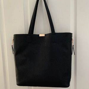 Beautiful Faux Leather Black Tote Bag